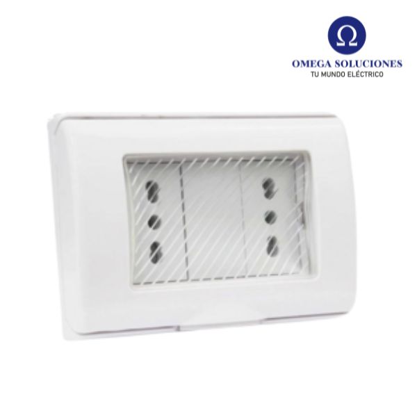 Enchufe Tomacorriente Hidrobox Embutido Doble 10/16A 250V IP55
