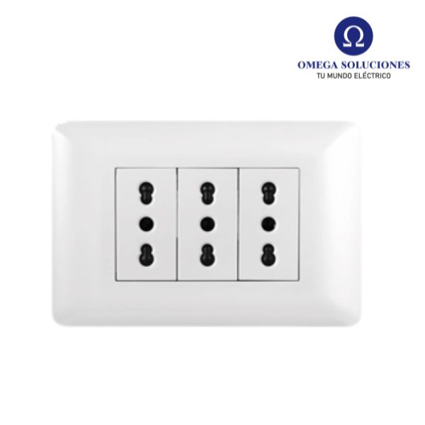 Enchufe Triple Emb. 10/16A 250V Blanco - Want