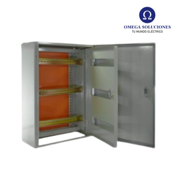 Gabinete Tablero Metalico 600x400x200mm Con Chasis IP65 Ral 7032 - 43mod.