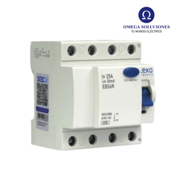 Int. Diferencial Lexo 4x25A 30mA Clase AC