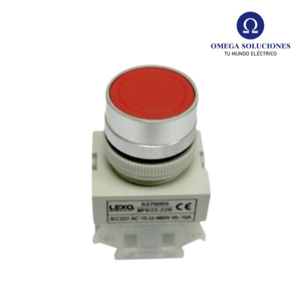 Pulsador Plano Rojo 1NC 22mm