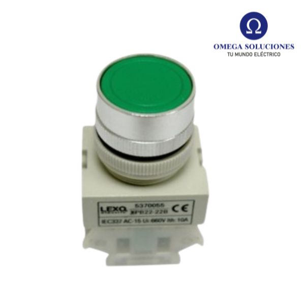 Pulsador Plano Verde 1NO 22mm