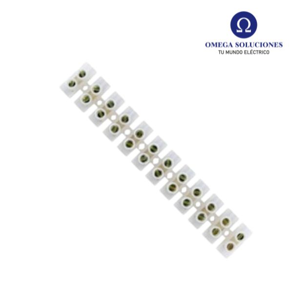 Regleta de Conexion Plastica Blanca 6mm 5A 12 Polos